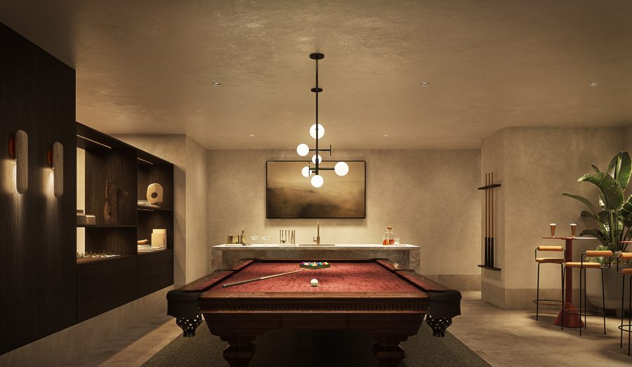 Residents' lounge and bar, artist impression